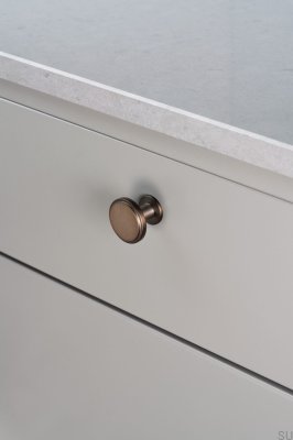 Pomo para mueble Uno, latón, marrón cepillado