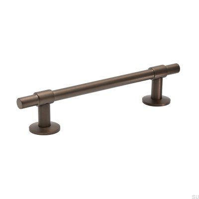 Tirador alargado para muebles Uniform 128 de latón marrón cepillado