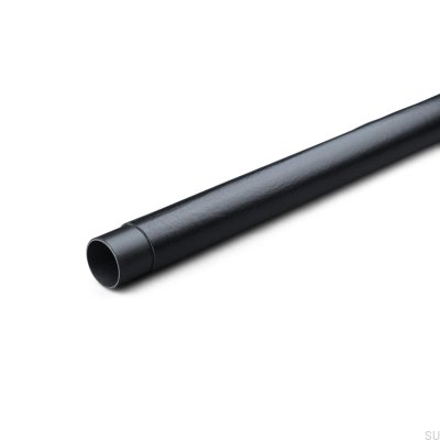 Rod Swept 558 Barra de armario de metal negro con cuero negro