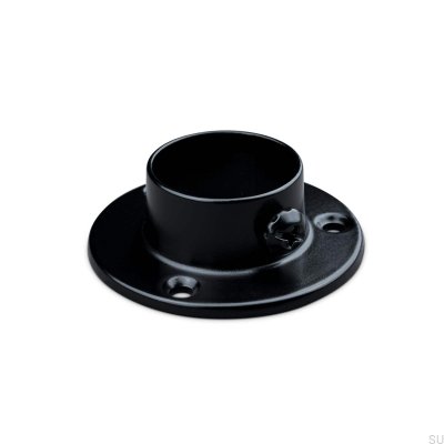 Rosetón para barras de armario 527 25 Metal Negro