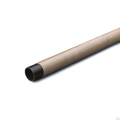  Rod Swept 758 Barra para armario de metal negro con cuero marrón claro