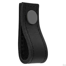 Pomo para mueble Loop Avio de Piel Negro y Gris