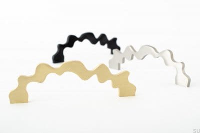 Tirador para mueble alargado Sound 128, acero cepillado