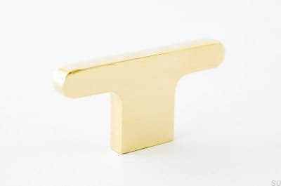 Pomo para mueble Flat Line 12, latón pulido, sin barnizar