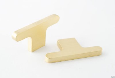 Pomo para mueble Flat Line 12, latón cepillado, sin barnizar