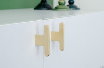 Pomo para mueble Flat Line 12, latón cepillado, sin barnizar