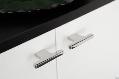 Pomo para mueble Flat Line 12, acero inoxidable pulido