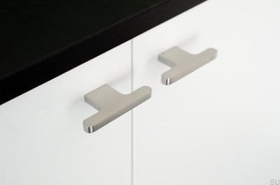 Pomo para mueble Flat Line 12, acero inoxidable cepillado