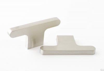 Pomo para mueble Flat Line 12, acero inoxidable cepillado