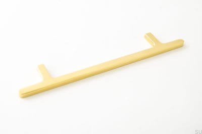 Tirador para mueble alargado Flat Line 128, latón pulido, sin barnizar