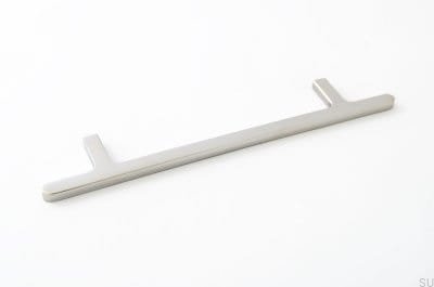 Tirador para mueble alargado Flat Line 128, acero pulido