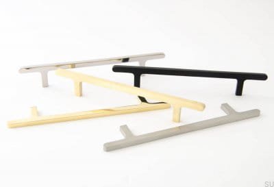 Tirador para mueble alargado Flat Line 128, acero cepillado