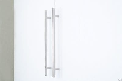 Tirador para mueble alargado Flat Line 224, acero pulido