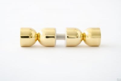 Kokeshi 1832 Pomo para mueble de doble cara, latón pulido, sin barnizar