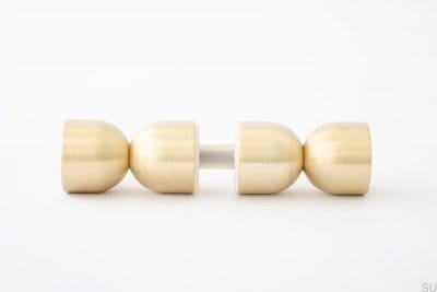 Pomo para mueble de doble cara Kokeshi 1832 Latón cepillado Sin pintar