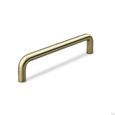 Tirador para mueble alargado Barga 128, oro cepillado