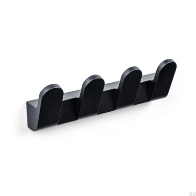 Colgador de pared de metal Cannes-4, negro mate
