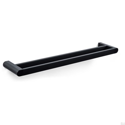 Toallero doble Cannes, metal, negro mate