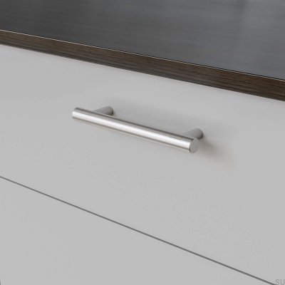 Tirador para mueble longitudinal Varberg 128, plata cepillado