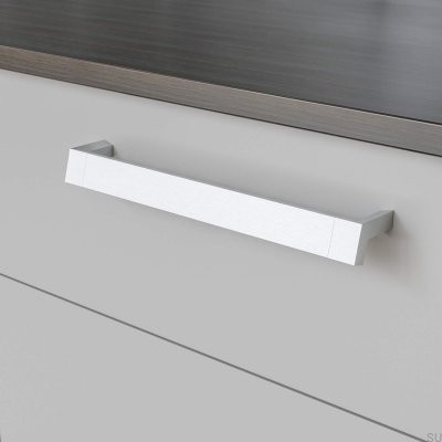 Tirador para mueble alargado Båstad 256, plata cepillado