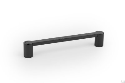 Tirador alargado para muebles Fusion 160 de titanio negro pulido