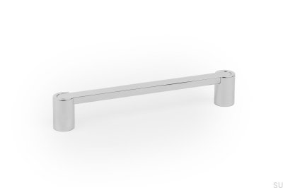 Tirador para mueble alargado Fusion 160, níquel pulido