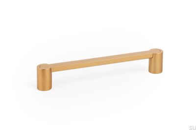 Tirador para mueble alargado Fusion 160, oro cepillado y cava