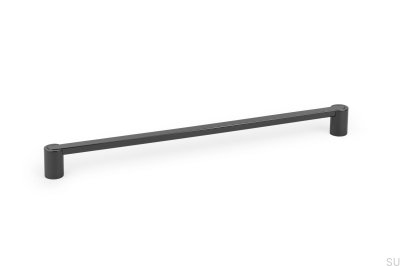 Tirador alargado para muebles Fusion 320 de titanio negro pulido