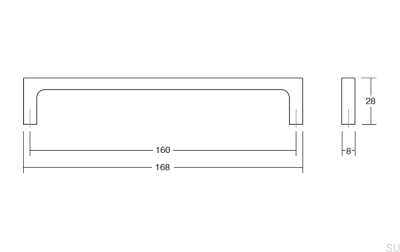 Tirador para mueble alargado Pura 160, níquel cepillado