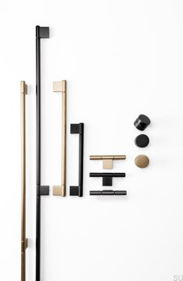 Tirador para mueble alargado Point 192, aluminio cepillado negro