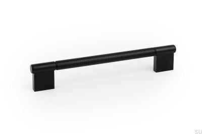 Tirador para mueble alargado Point 192, aluminio cepillado negro
