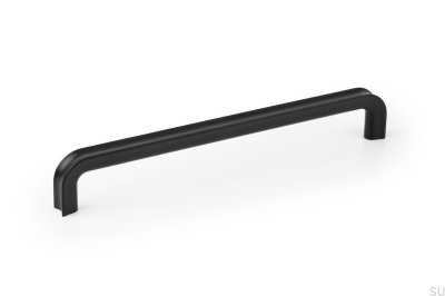 Tirador para mueble alargado Lipp 192, metal, negro mate