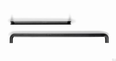 Tirador para mueble alargado Lipp 192, metal, negro mate
