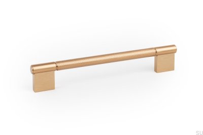 Tirador para mueble alargado Point 192, oro cepillado y cava