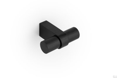 Pomo para muebles T-Bar Nobb de aluminio negro cepillado