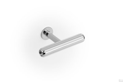 Pomo para mueble T-Bar Rille Mini, níquel pulido