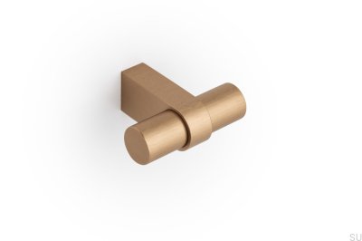 Pomo para muebles T-Bar Nobb de aluminio en oro cepillado