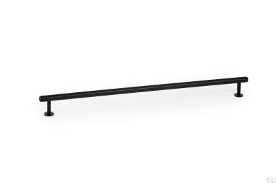 Tirador para mueble rectangular Rille Mini 320, aluminio cepillado negro