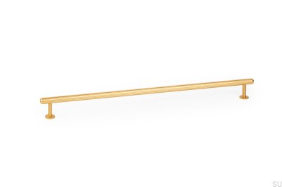 Tirador para mueble rectangular Rille Mini 320, aluminio cepillado y dorado