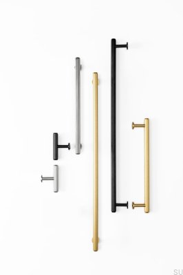 Tirador para mueble rectangular Rille Mini 320, níquel pulido