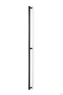 Tirador largo para muebles Moon Big 1056 de aluminio, color negro cepillado