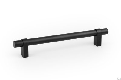 Tirador para mueble longitudinal Nobb 192, aluminio cepillado, negro