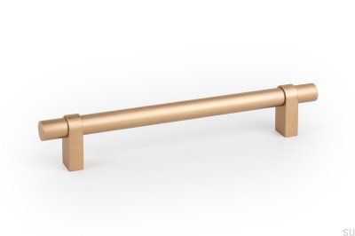 Tirador para mueble alargado Nobb 192, aluminio cepillado, dorado