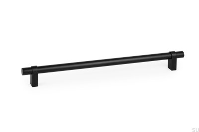 Tirador para mueble longitudinal Nobb 320, aluminio cepillado, negro