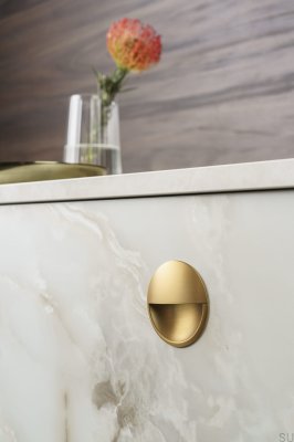 Tirador para mueble empotrado Lidd 48, oro cepillado, cava