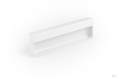 Tirador para mueble empotrado Moule 128, metal, blanco mate