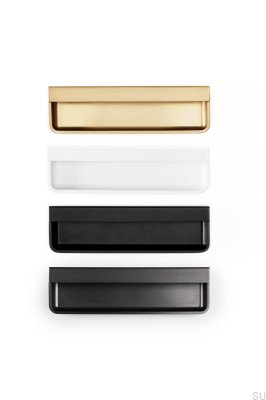 Tirador para mueble empotrado Moule 128, metal, negro