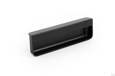 Tirador para mueble empotrado Moule 128, metal, negro mate