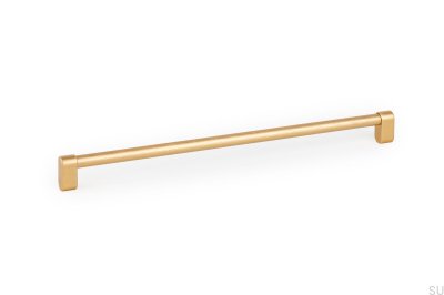 Tirador para mueble longitudinal Linkk 320, aluminio cepillado dorado