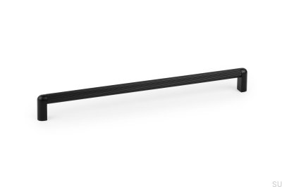 Tirador para mueble rectangular Riss Mini 320, Aluminio, Negro mate